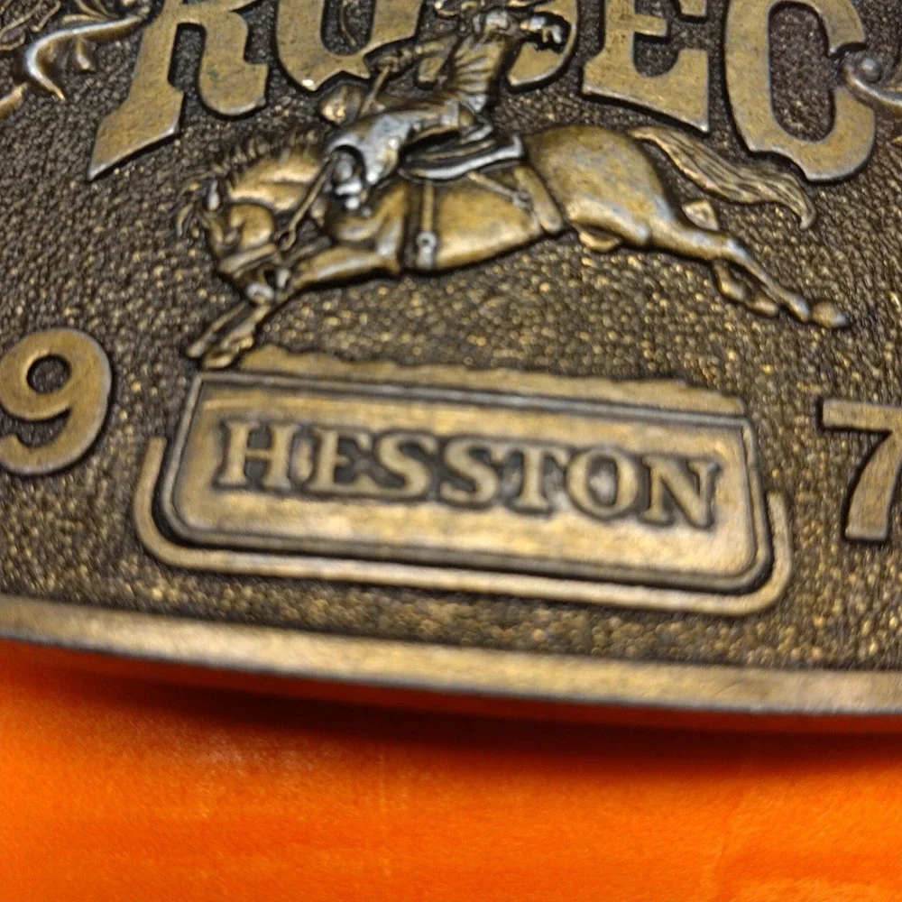 Vintage 1976 Hesston National Finals Rodeo Belt Buckle Bicentennial Limited Ed